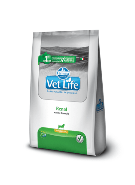 Vet Life Natural Canine Renal Mini Breed 2kg, alimento dietético para perros pequeños con enfermedad renal.