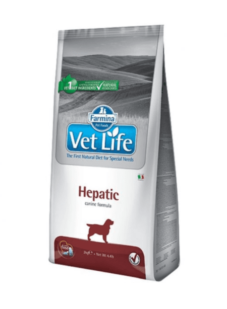 Vet Life Natural Canine Hepatic 10kg, alimento dietético para perros con enfermedad hepática.