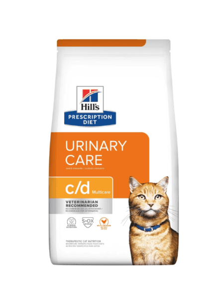 Bolsa de Hill's Prescription Diet Feline C/D Multicare 1.8 kg para la salud urinaria de gatos.