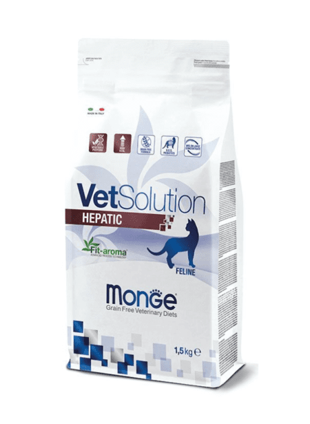 Monge VS Feline Hepatic 400gr, alimento húmedo para gatos con necesidades hepáticas.