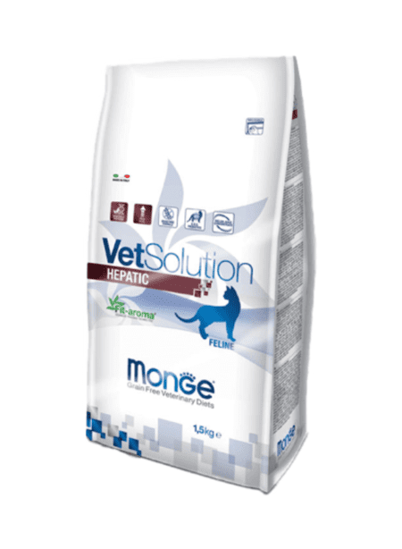 Monge VS Feline Hepatic 1.5kg, alimento seco para gatos con soporte hepático.