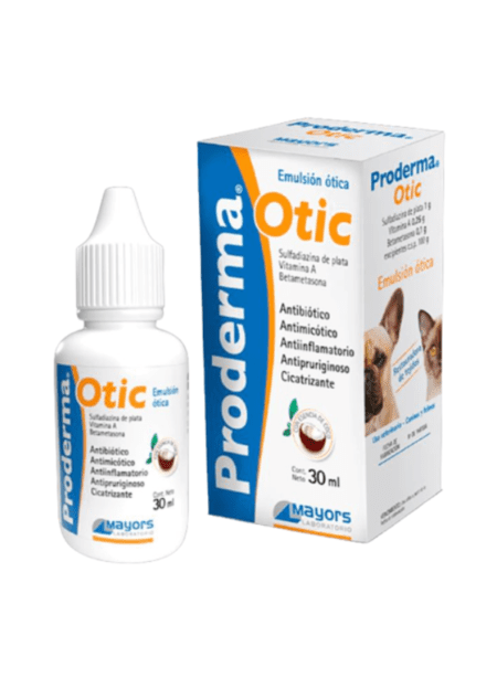 Proderma Otic, solución ótica para tratamiento de infecciones del oído en animales.