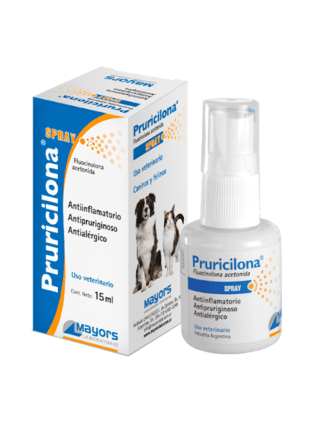 Pruricilona Spray, tratamiento tópico para el prurito en animales.