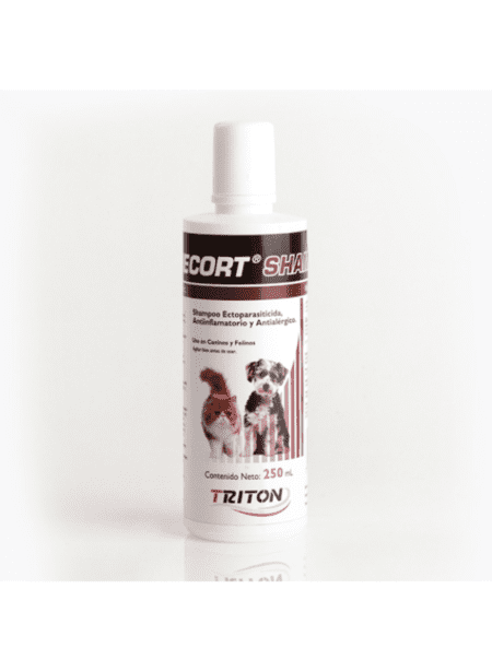 Pirecort Shampoo Pequeño, champú terapéutico para mascotas con condiciones inflamatorias de la piel.