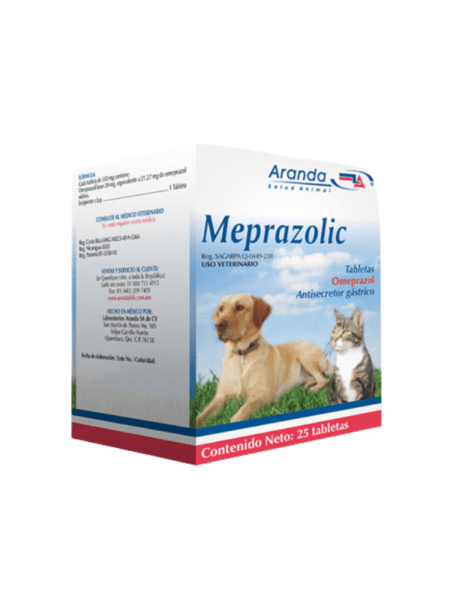 Meprazolic, medicamento para tratar problemas gastrointestinales en mascotas.