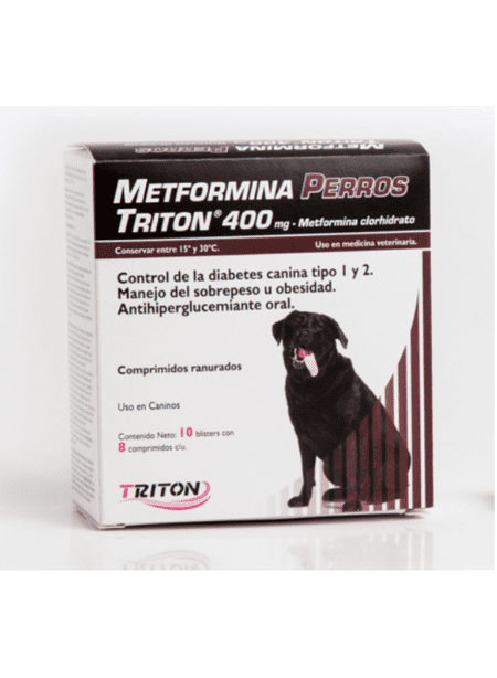 Metformina Perros Triton 400, tratamiento para perros con condiciones metabólicas.