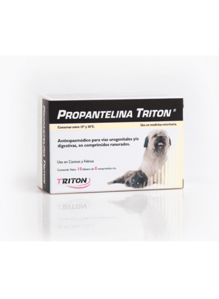 Propantelina Hospitalaria, medicamento para trastornos gastrointestinales y musculares en mascotas.