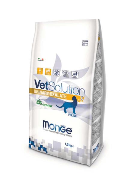 Monge VS Feline Urinary Oxalate 1.5kg, alimento seco para gatos para prevenir cálculos de oxalato.