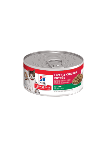 Latita de Hill’s SD Kitten Lata 156 g, alimento completo para gatitos en crecimiento, con pollo y nutrientes para un desarrollo saludable.