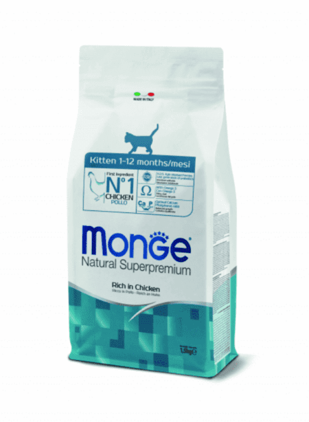 Bolsa de Monge Kitten 1.5 KG, alimento completo para gatitos, con pollo y nutrientes esenciales para un crecimiento saludable y un pelaje brillante