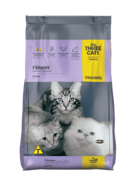 Bolsa de Three Cats Cachorro Carne 1 KG, alimento completo para cachorros, con proteínas de carne para un desarrollo saludable y una digestión fácil