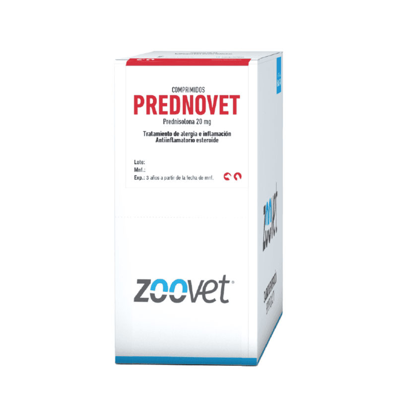 antiinflamatorio oral para mascotas Prednovet prednisolona 20 mg
