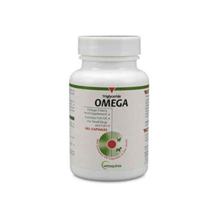 suplemento omega 3 para perros pequeños y gatos en cápsulas.